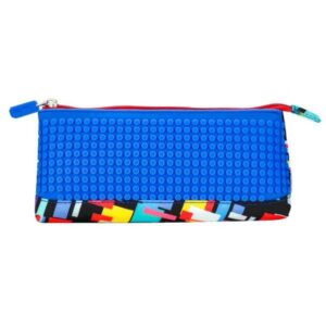 Upixel WY-B002-A Bright Color Pencil Case – Lattice Blue | Stylish & Customizable Pencil Case (21 x 10 x 5 cm)