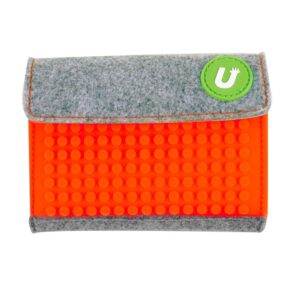 Upixel WY-B007 Small Wallet – Aqua Orange | Compact & Stylish Wallet with Pixel Panel (12.5 x 9.5 x 3 cm)
