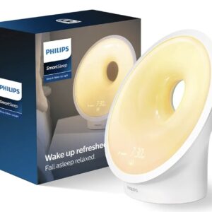 Philips SmartSleep Sleep and Wake-Up Light, Simulated Sunrise and Sunset, Multiple Lights and Sounds, RelaxBreathe to Sleep, AMZ Exclusive, HF3650/60