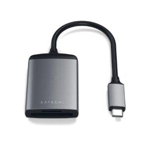 SATECHI Type-C Aluminum UHS-II Micro/SD Card Reader Adapter - for M2/ M1 MacBook Pro/Air, M2/ M1 iPad Pro/Air, M2 Mac Mini, iMac M1 (Space Grey)